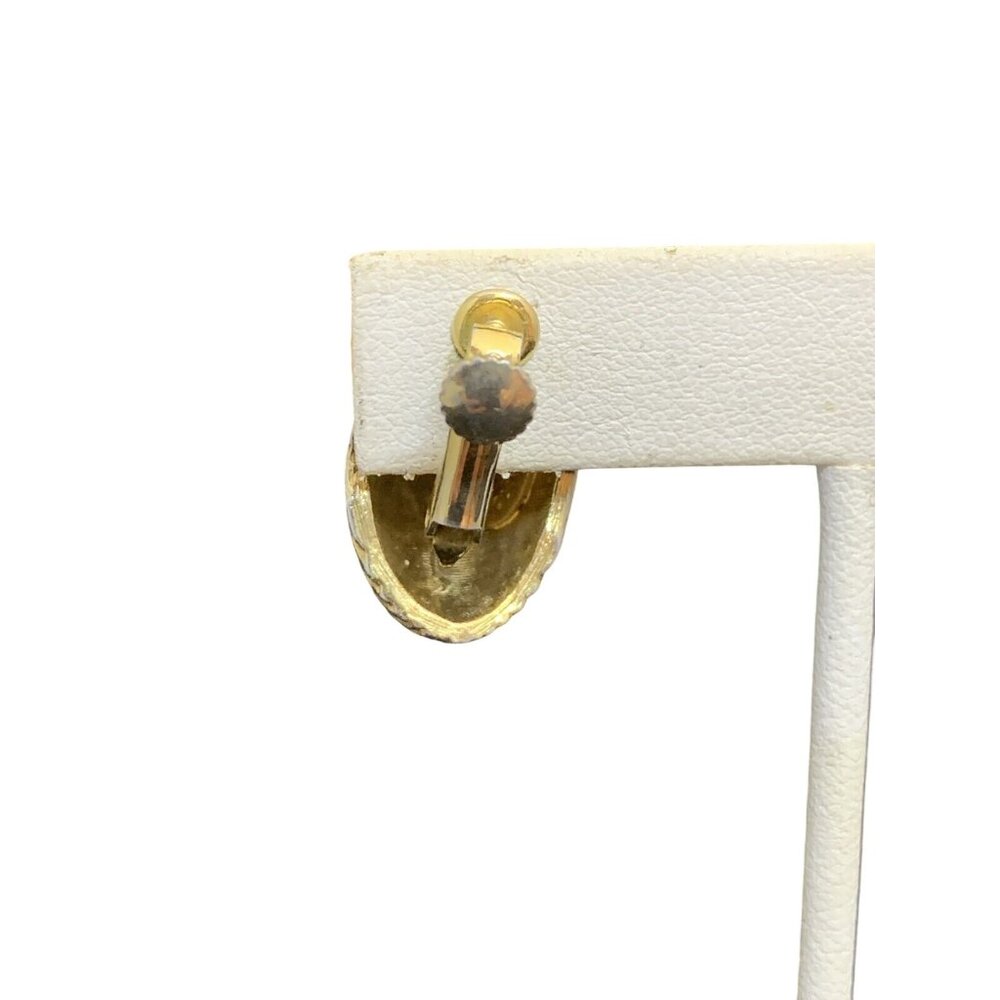 Vintage Kenneth Lane Gold Tone Screw Back Earrings (1756) - Picture 6 of 8